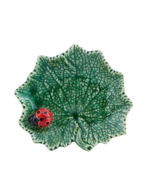 Ragwort Leaf platter with Ladybug