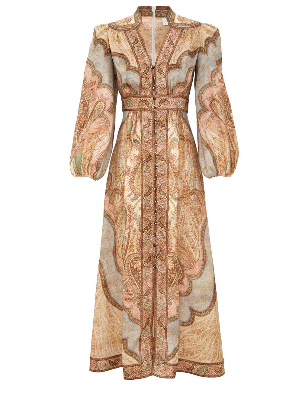 Wanderlust Plunge Midi Dress, tapestry multi