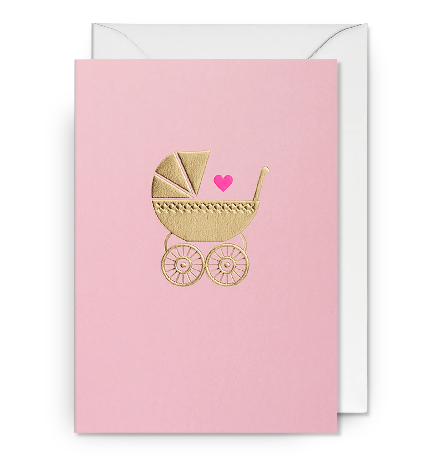 Golden Prams Pastel Pink New Baby Card