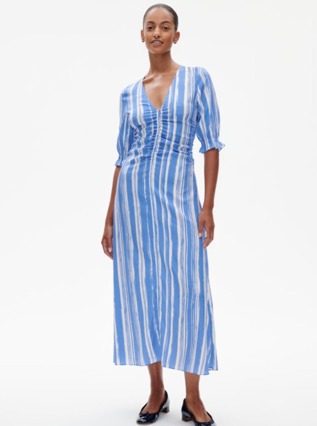 AMMA dress, blue stripe