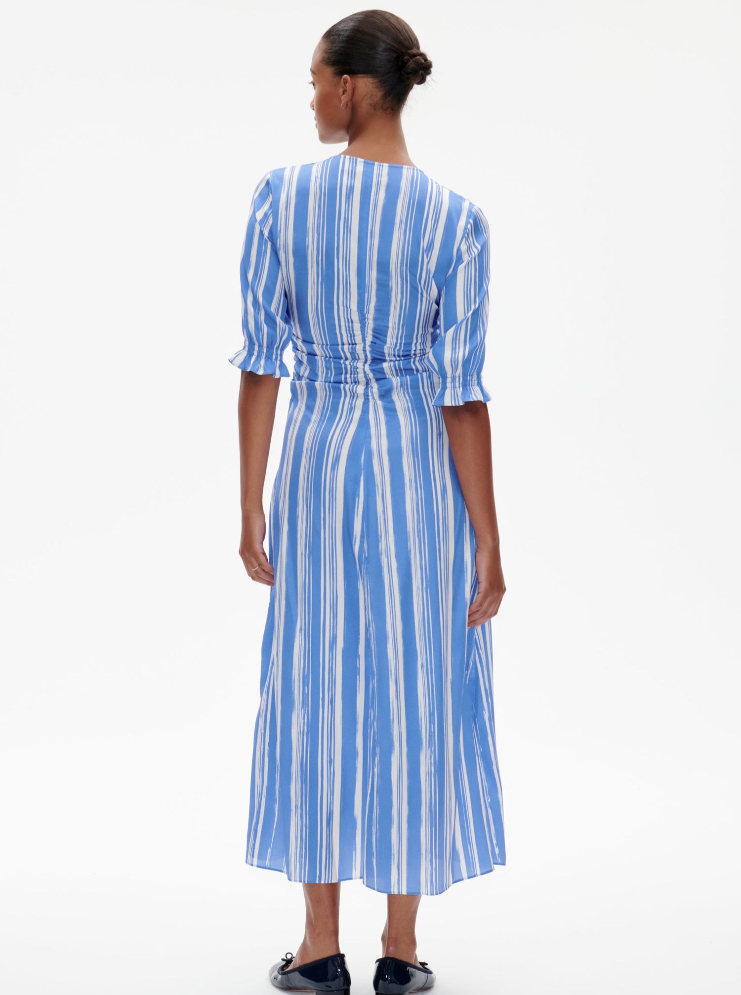 AMMA dress, blue stripe