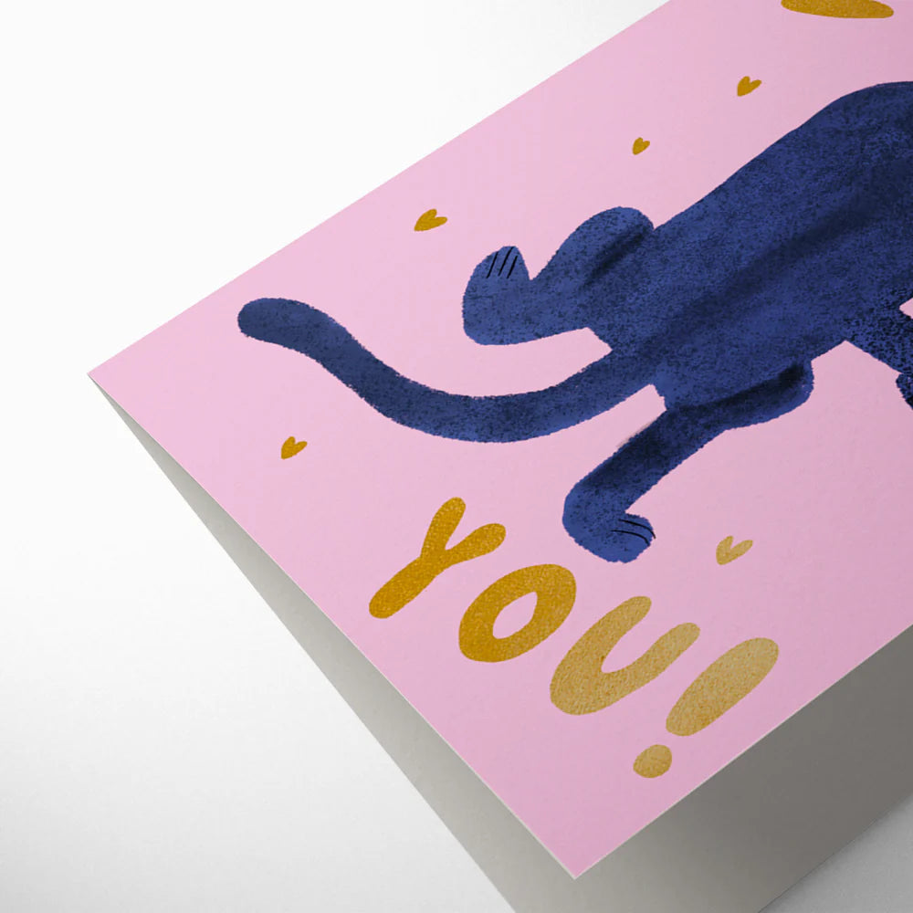 Big cat panther, love & friendship card