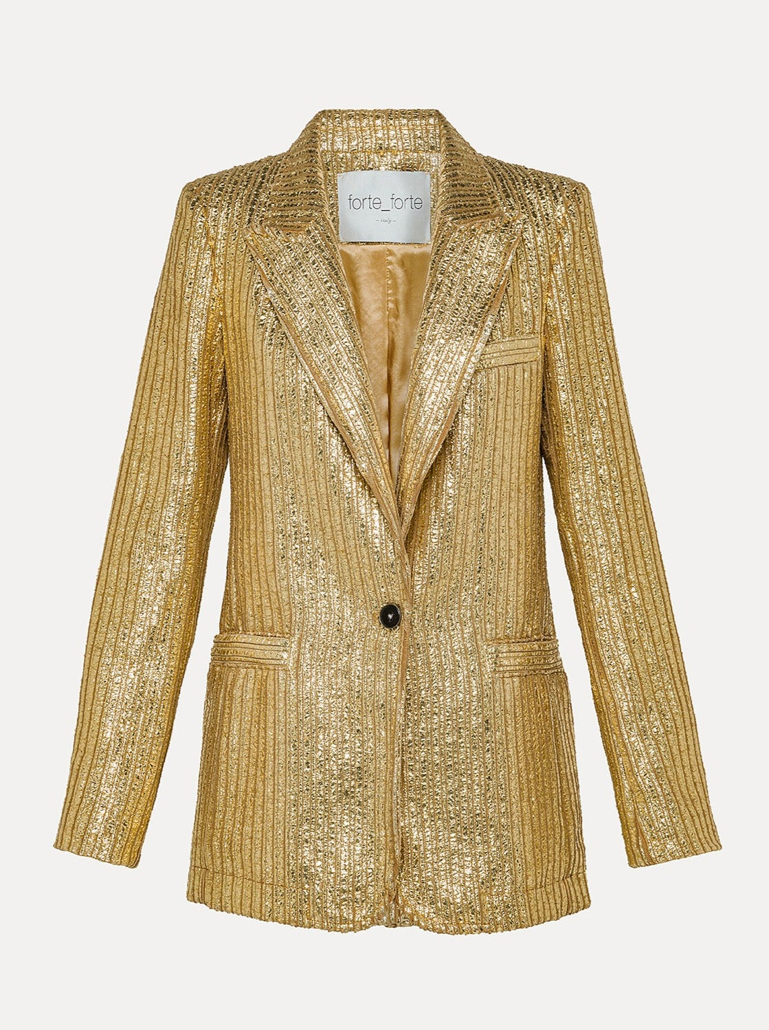 Laminated ribbed velvet jacket, gold