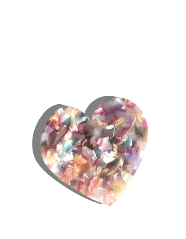 Heart Hair claw, pink, cream or multicolour