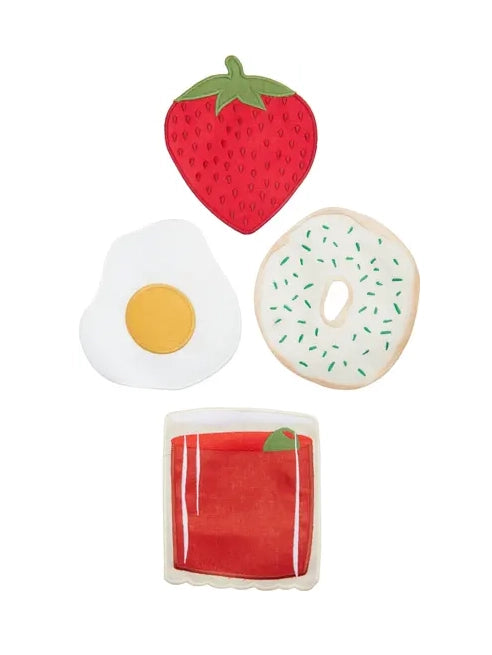 Brunch cocktail napkins / coasters, set of 4