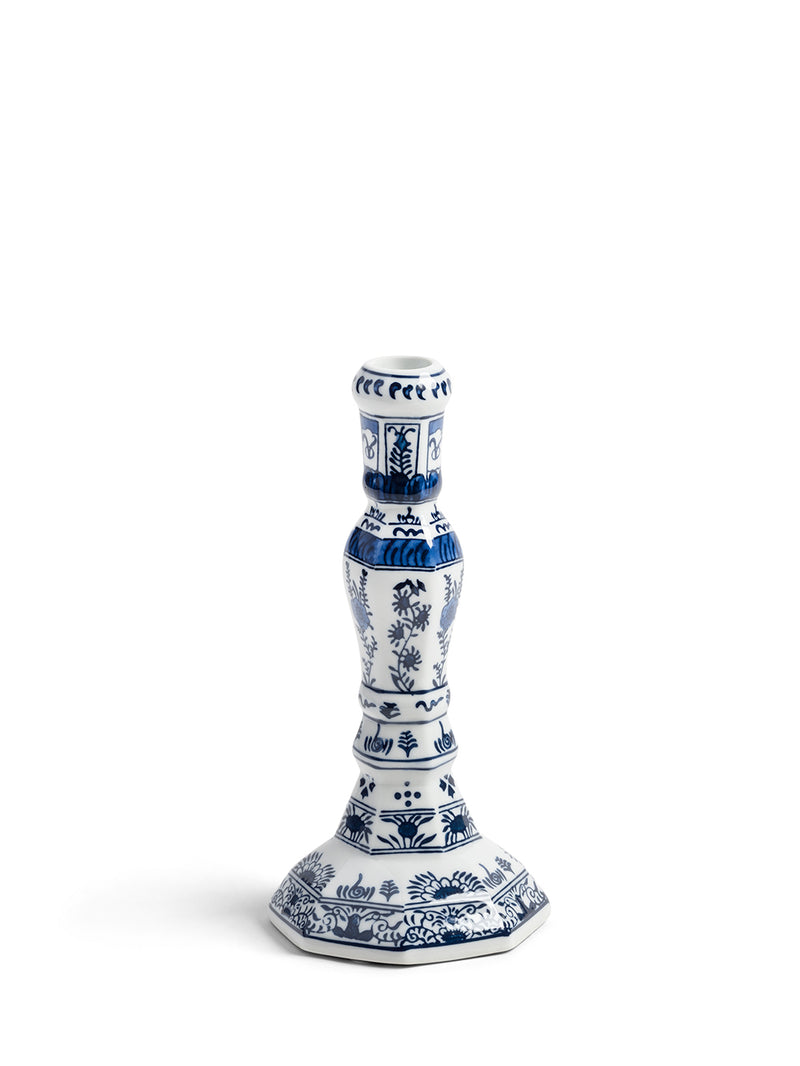 Delftware porcelain candle holder, delft blue