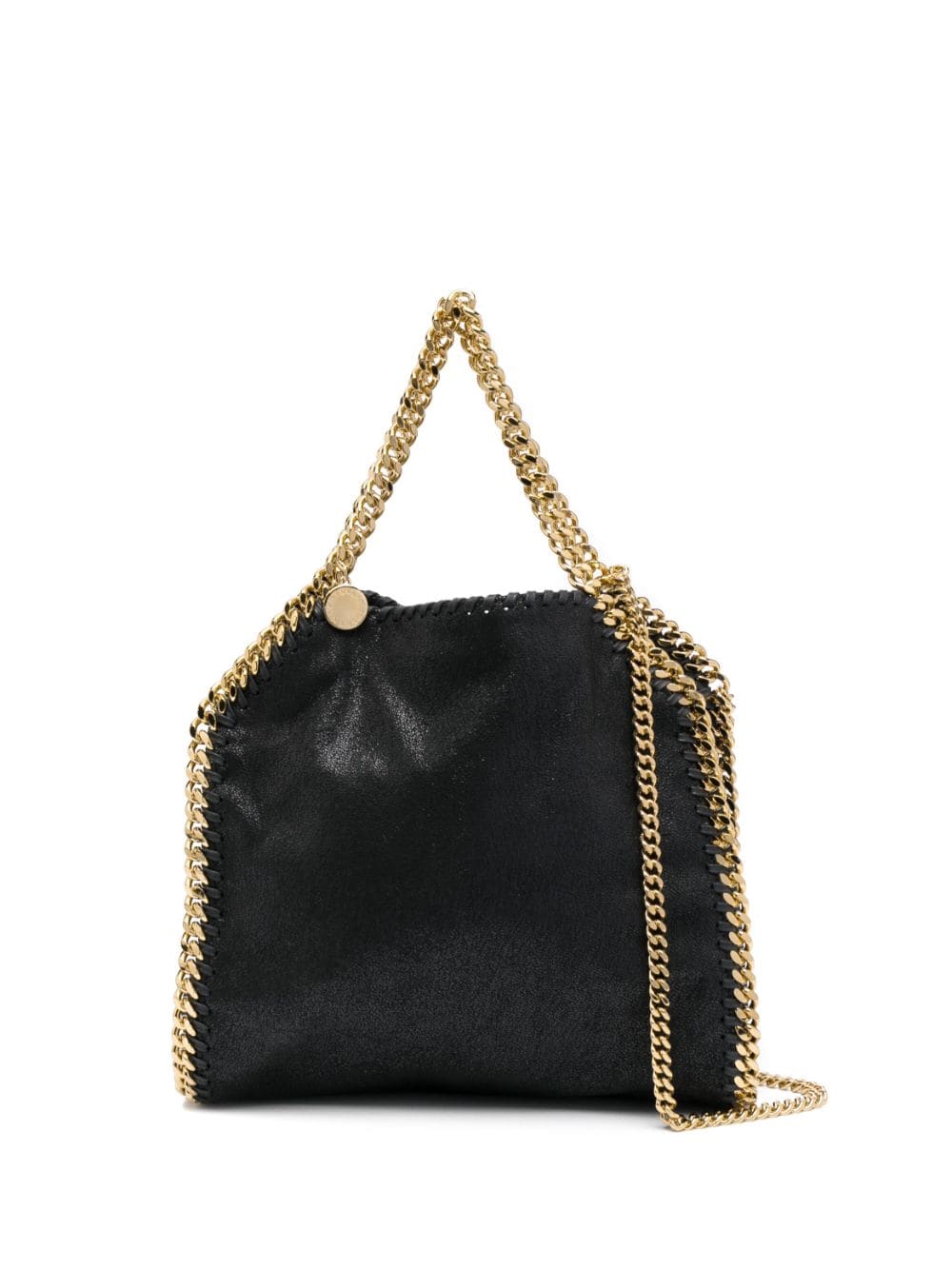 Falabella mini tote bag w/gold color chain, black