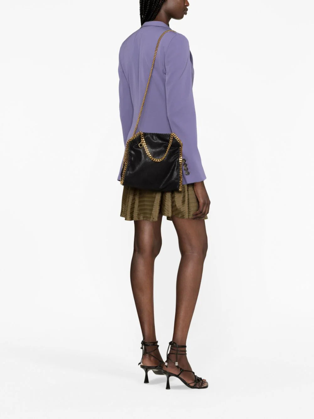 Falabella mini tote bag w/gold color chain, black
