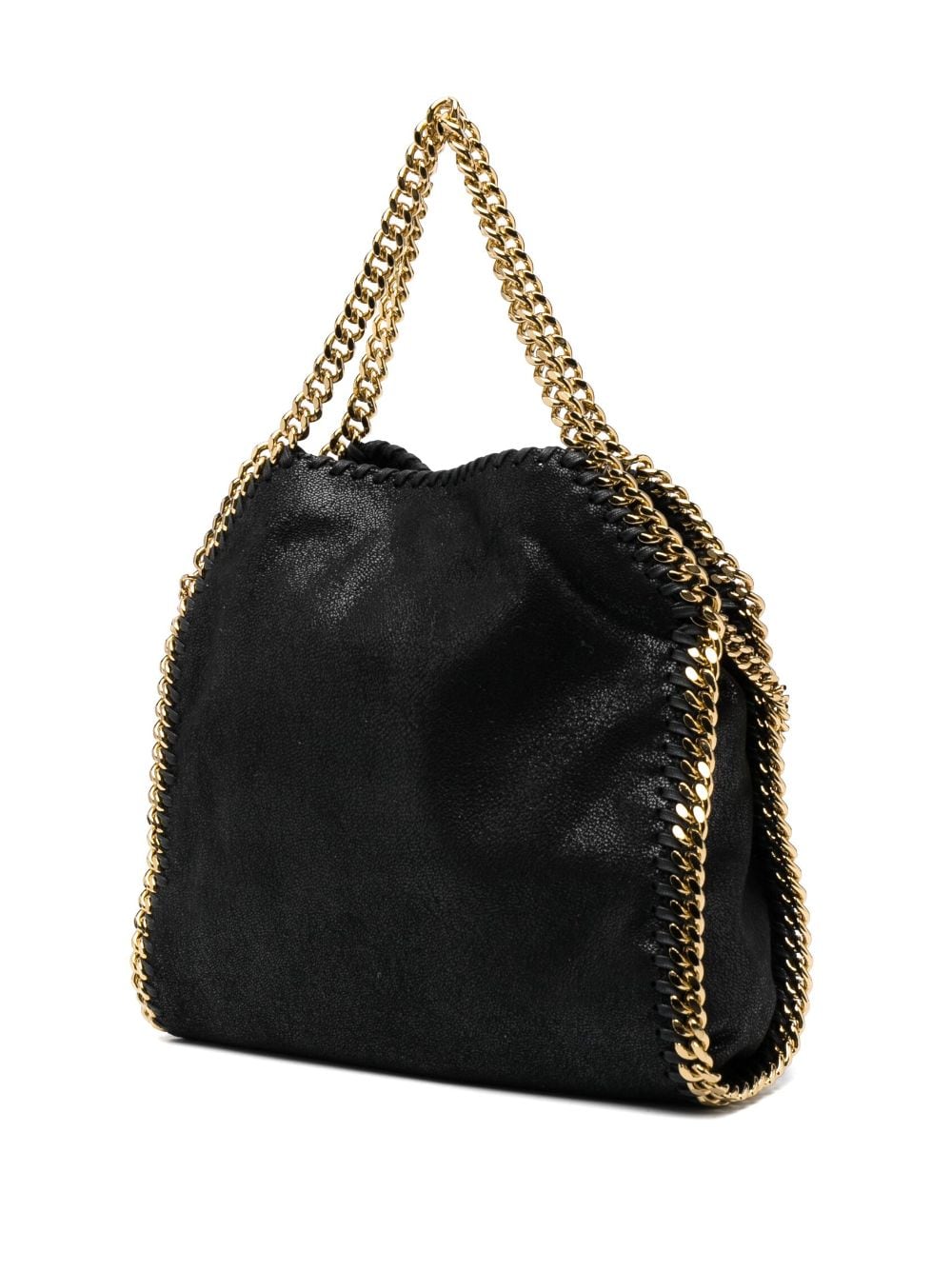 Falabella mini tote bag w/gold color chain, black