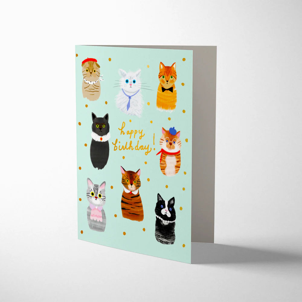 Party Cats gang, birthday card