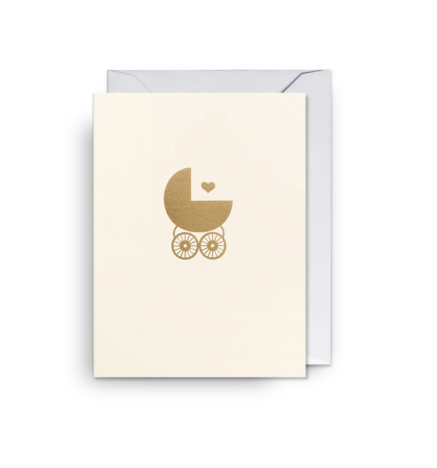 New Arrival golden pram new baby mini card