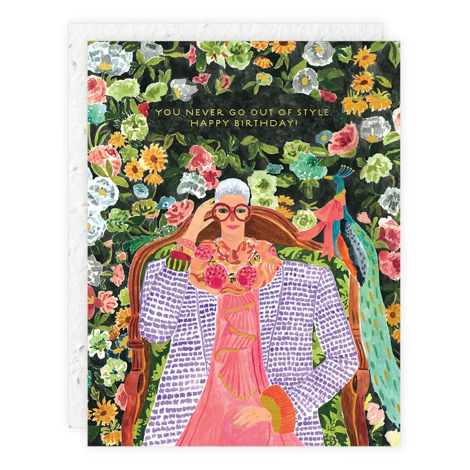 Iris, You Never Go Out Of Style Birthday Card with plantable envelope