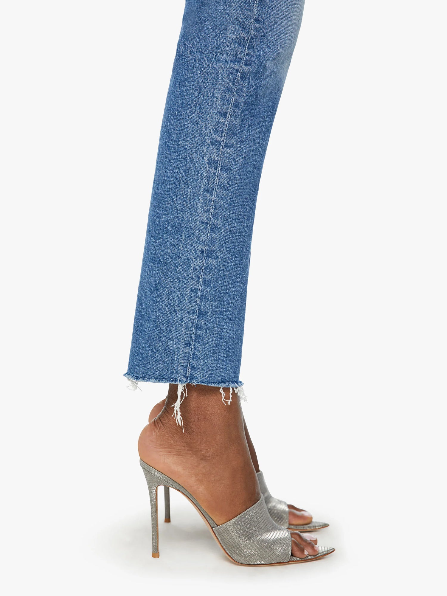 Tomcat ankle fray high-rise jeans, ´Arigato Mr Roboto´ mid-blue wash