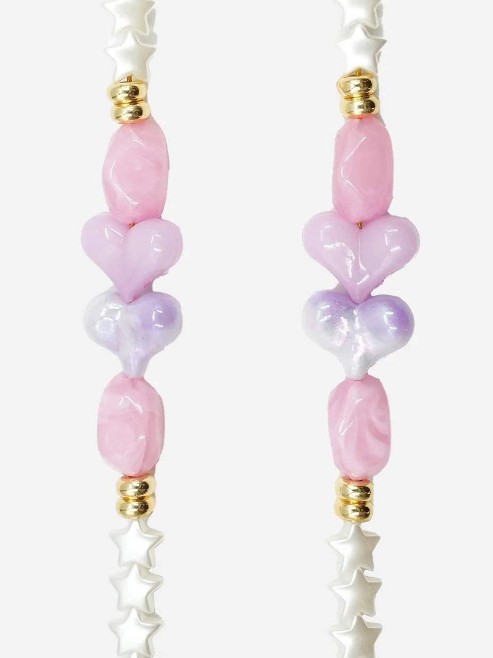 Ana crossbody phone strap, violet and white (100cm)