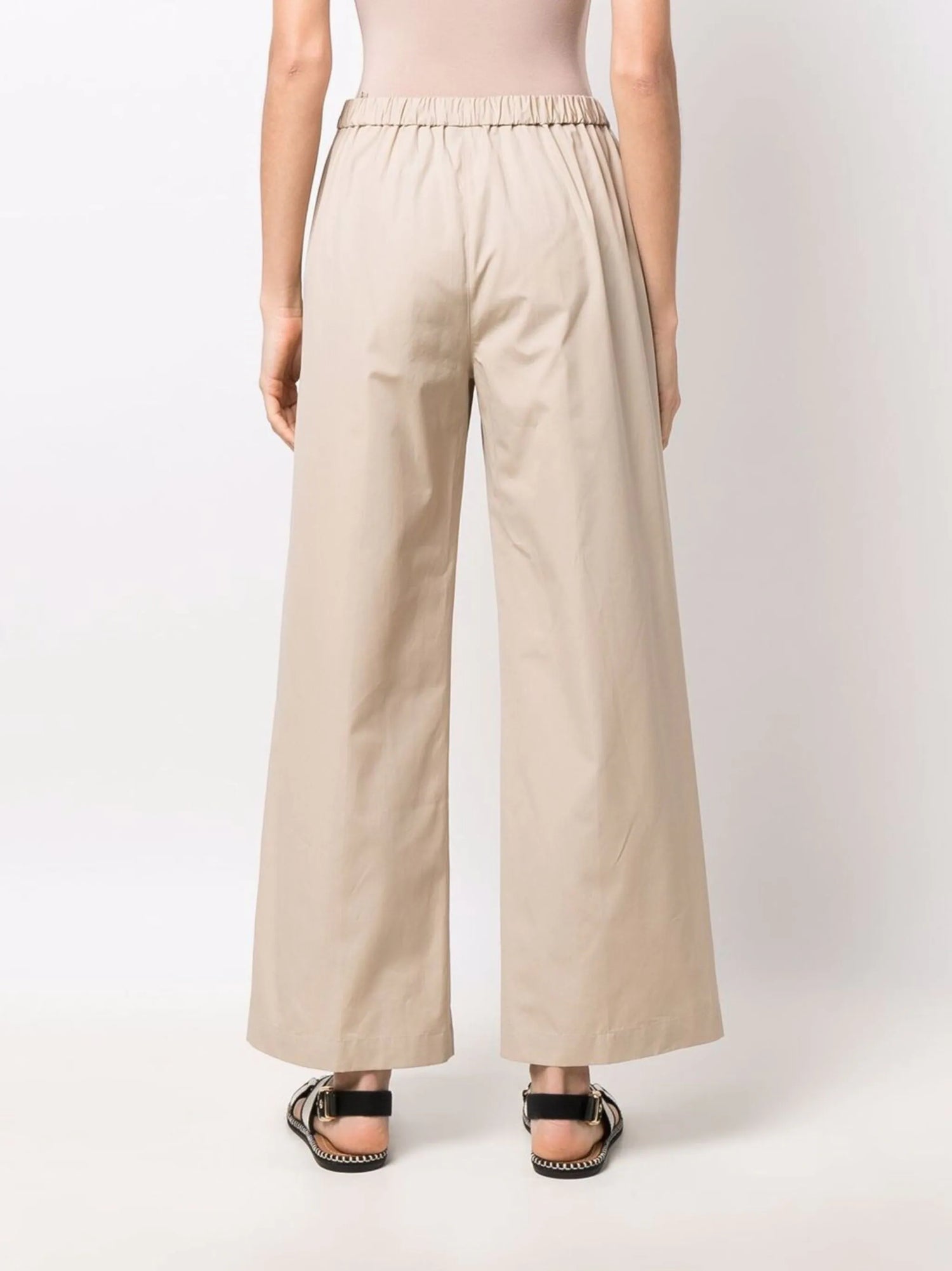 Cotton poplin trousers, beige