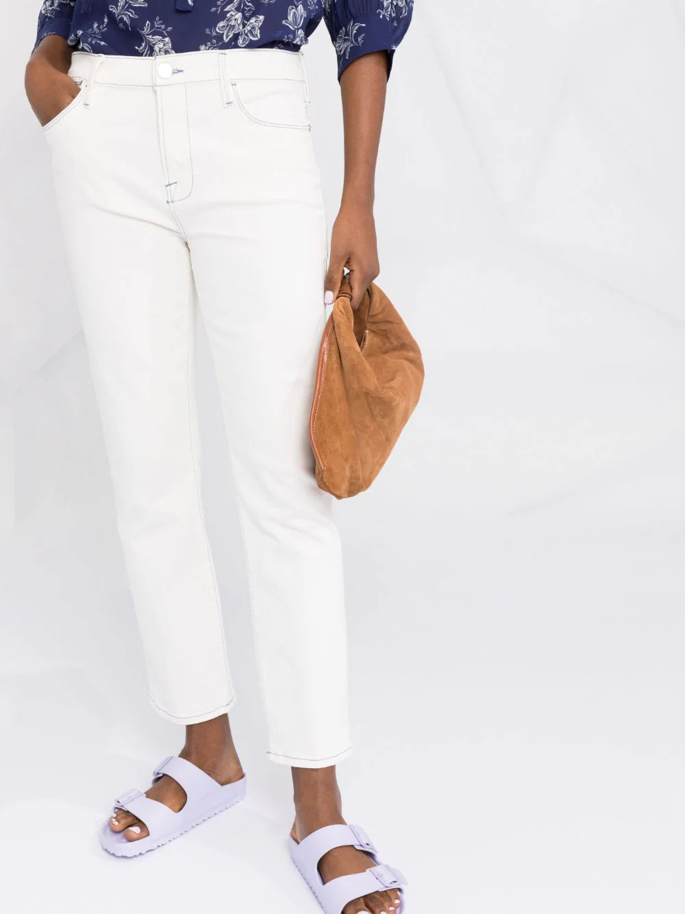 Le High straight-leg jeans, chalk white