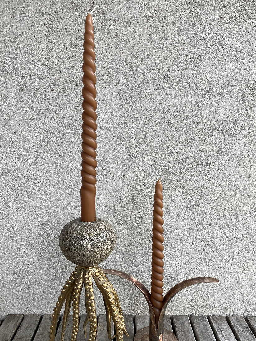 Twisted candle, set of 2 (many colours)