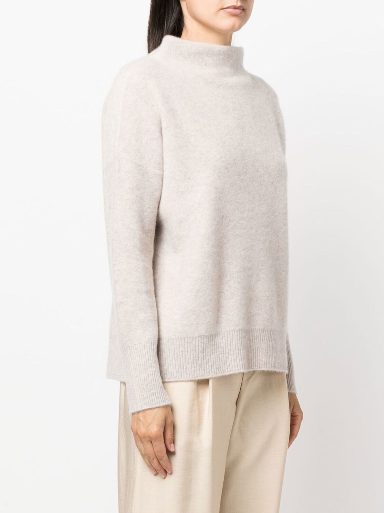 Boiled funnel neck pullover, marble