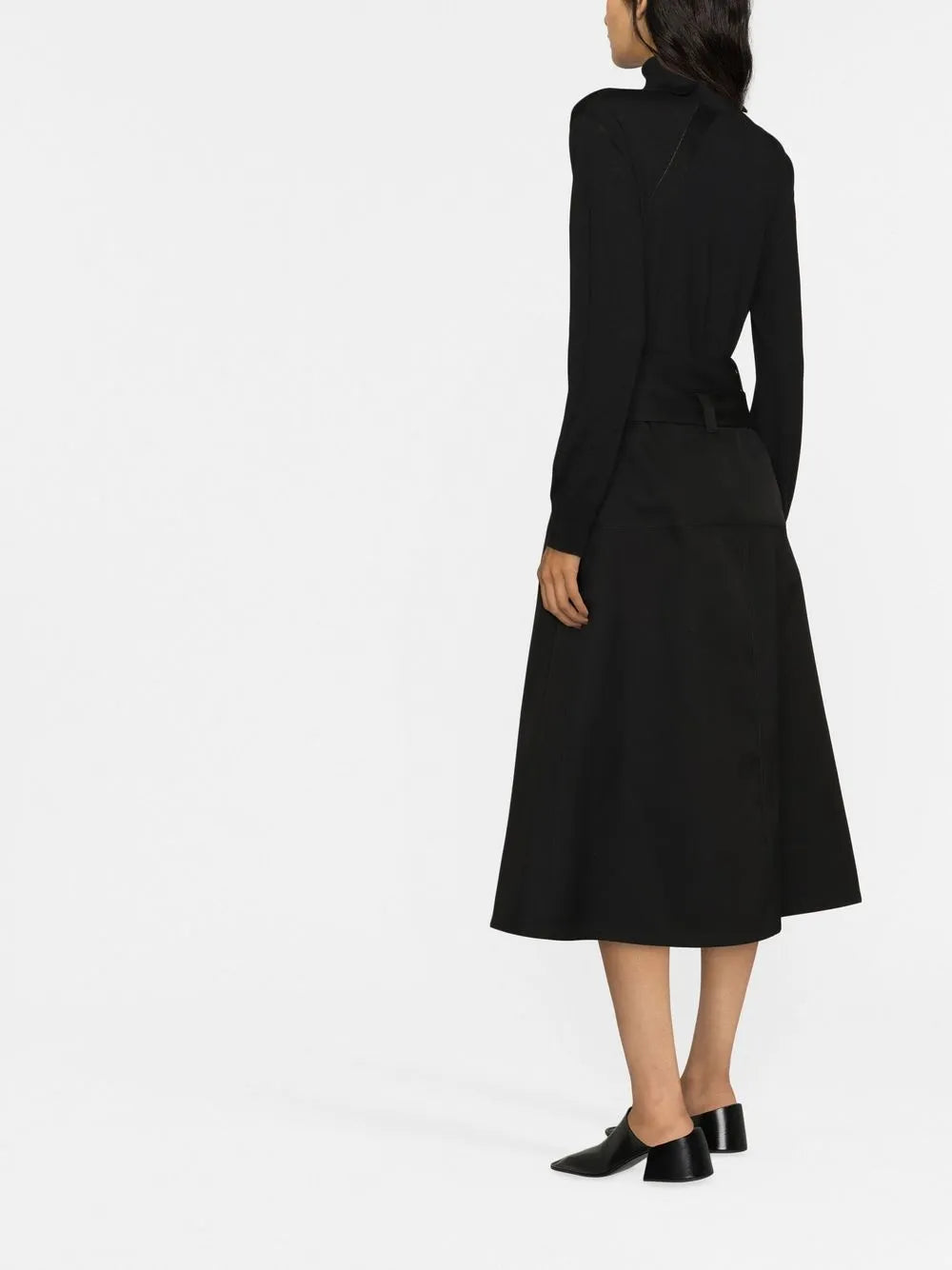 Lightweight Wool High-Neck Sweater, black