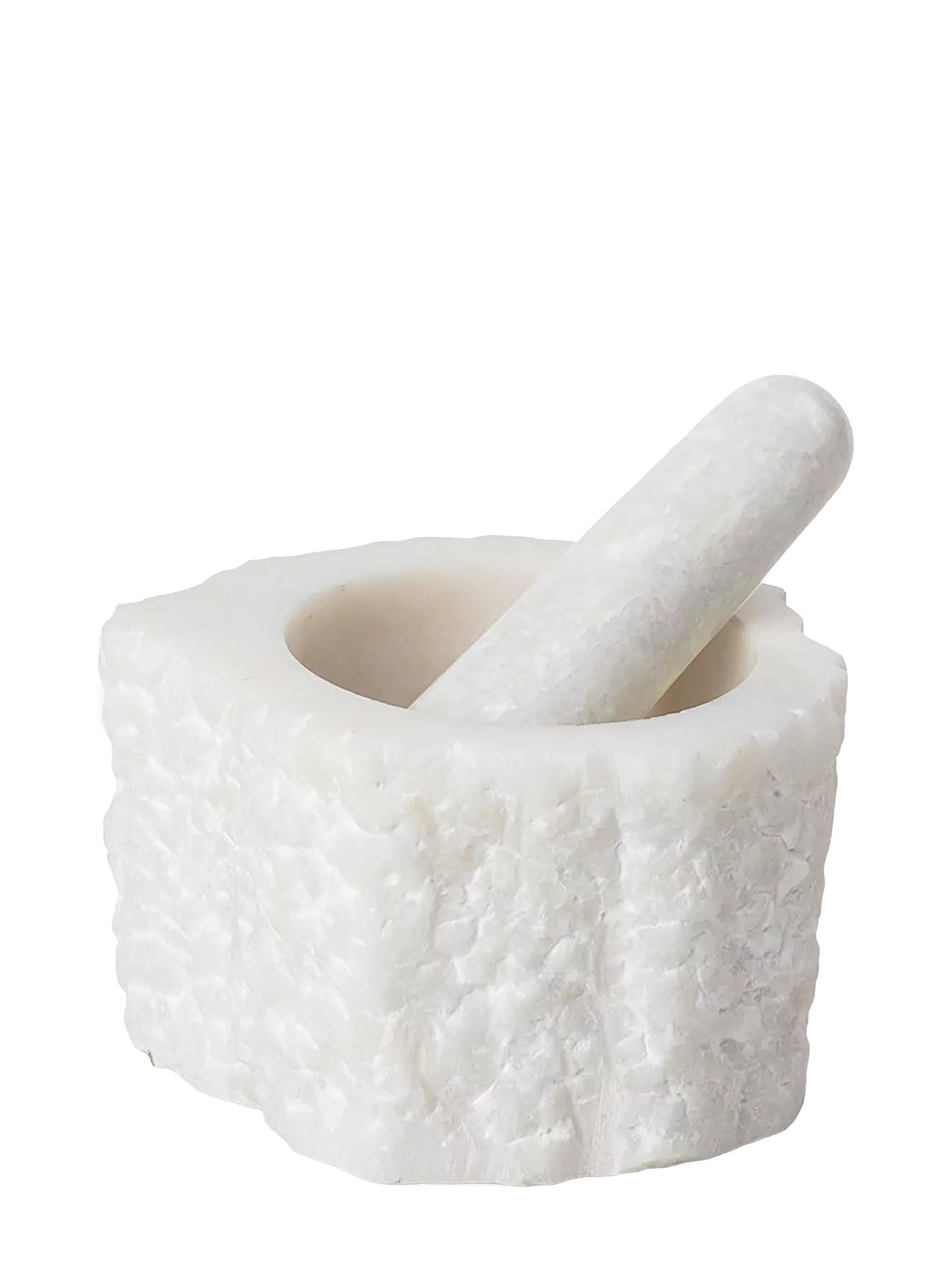 Mortar & pestle Petra in white quartz