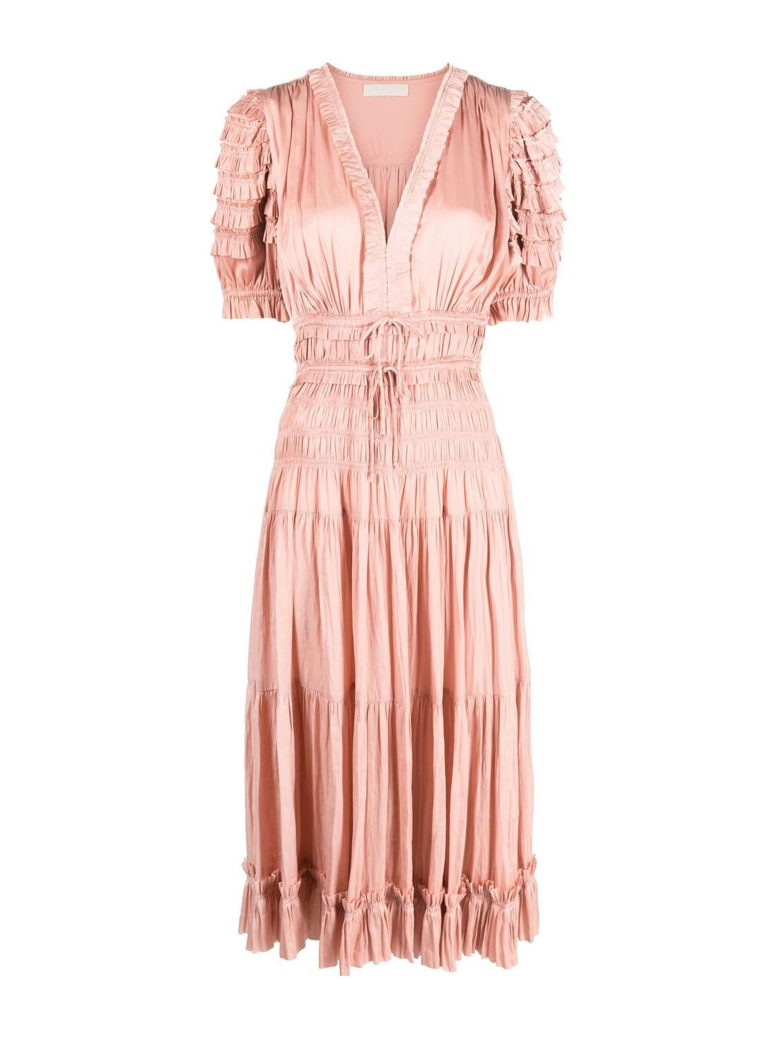 Carine signature satin midi dress, tuberose