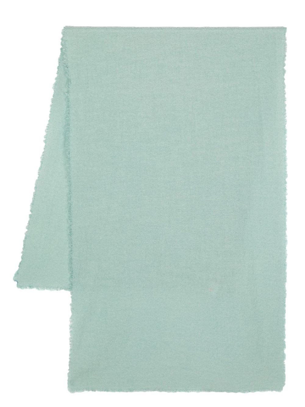 Frayed-edge scarf, mint green