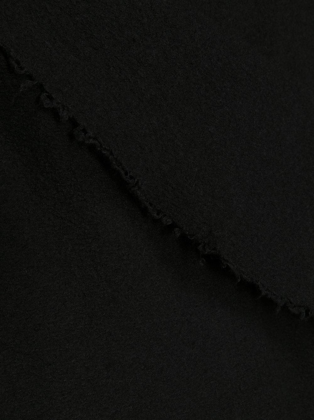 Frayed-edge cashmere-silk scarf, black