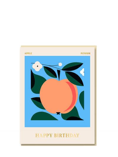 Graphic apple, birthday card