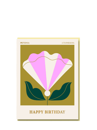 Graphic petunia, birthday card
