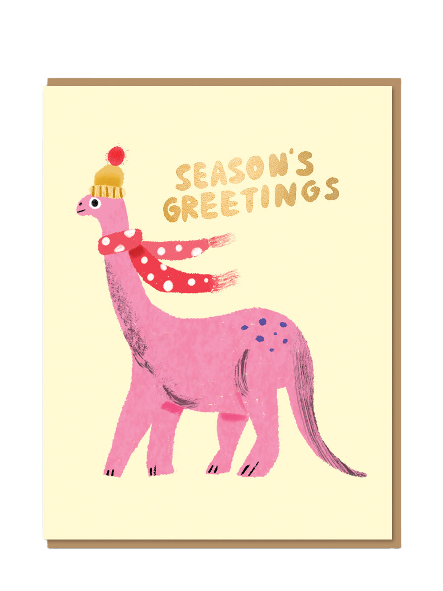 Brachiosaurus Winter, Seasons greeting card