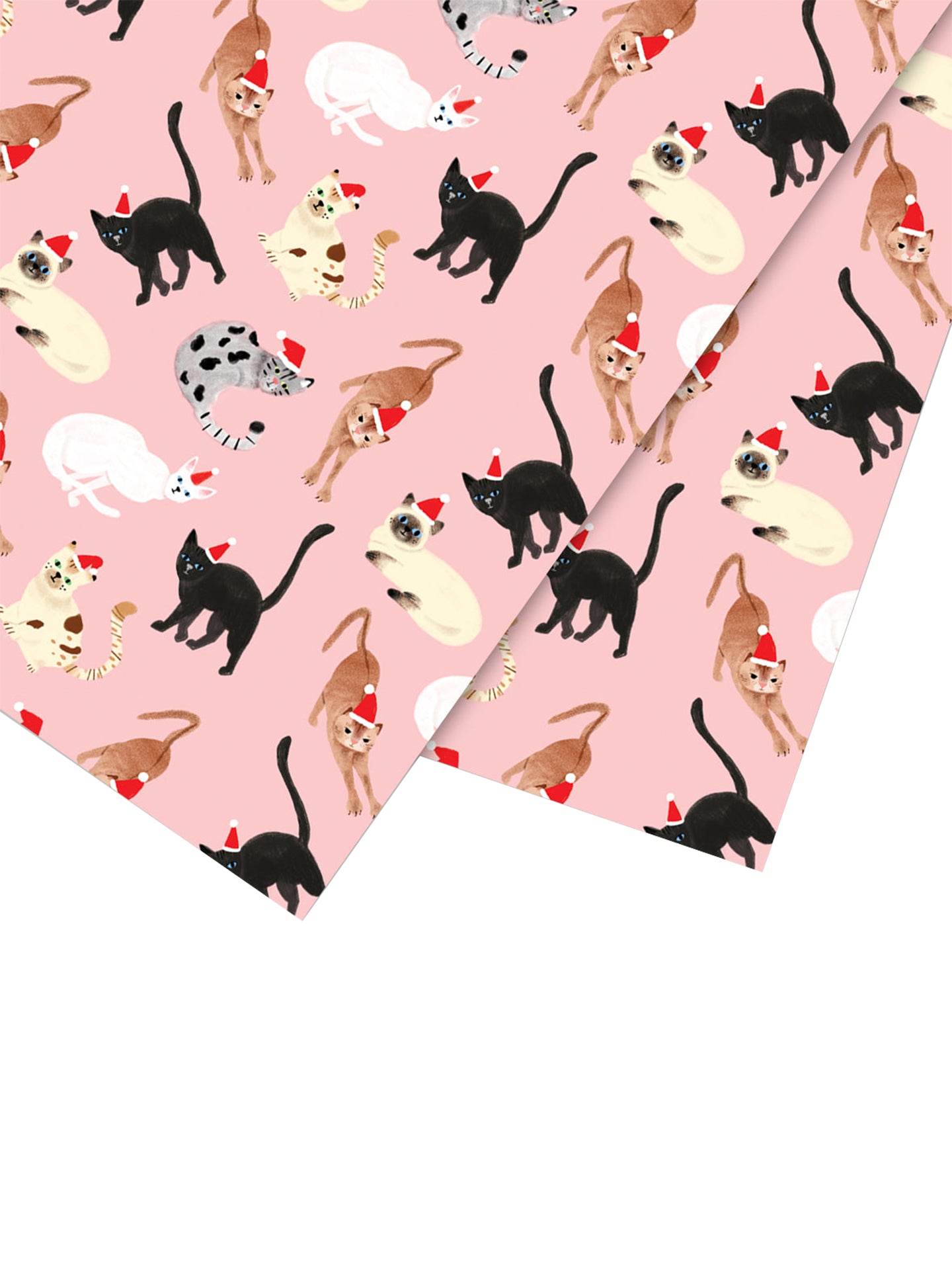 Feline Christmas, 3 x Sheets on a Roll - Christmas wrapping paper