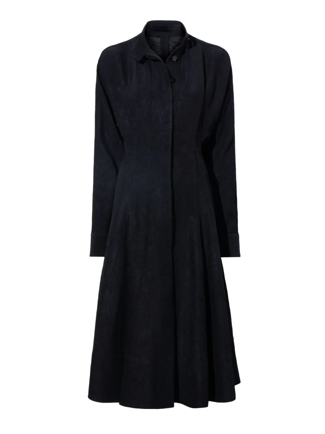 Crushed matte satin dress, black