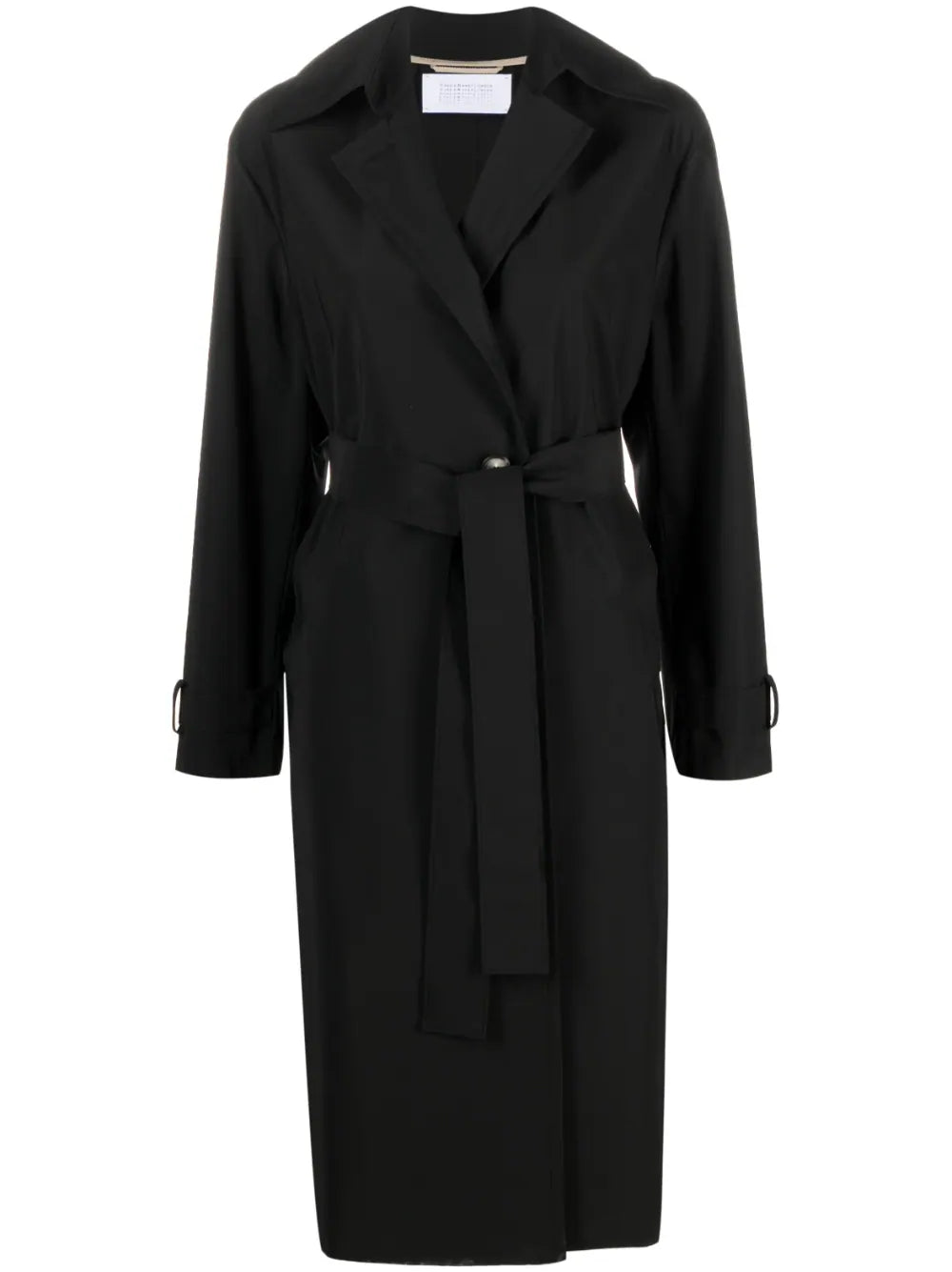 Dropped shoulder mac coat light technic, black