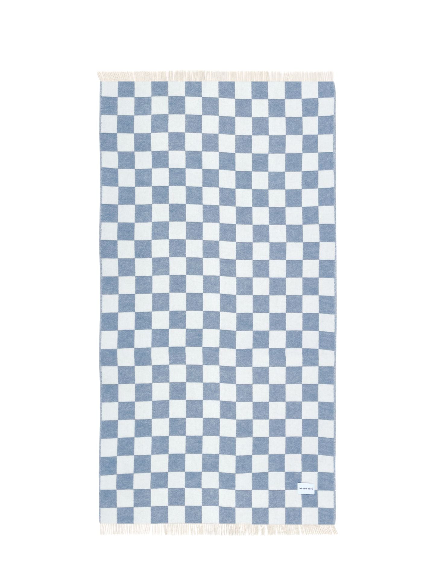 Checkerboard blanket XL, denim blue-white