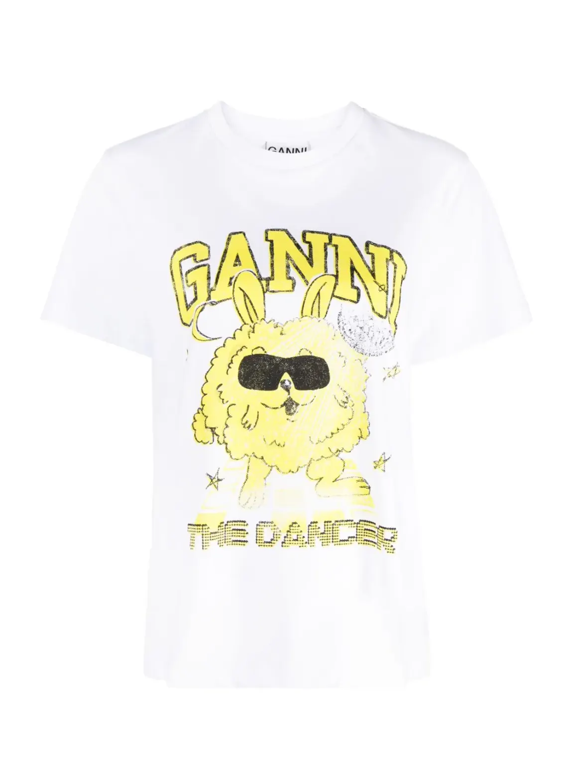 Relaxed Dance Bunny T-shirt, yellow-white