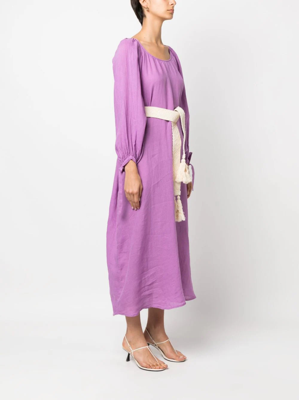 Belted kaftan dress, lilac