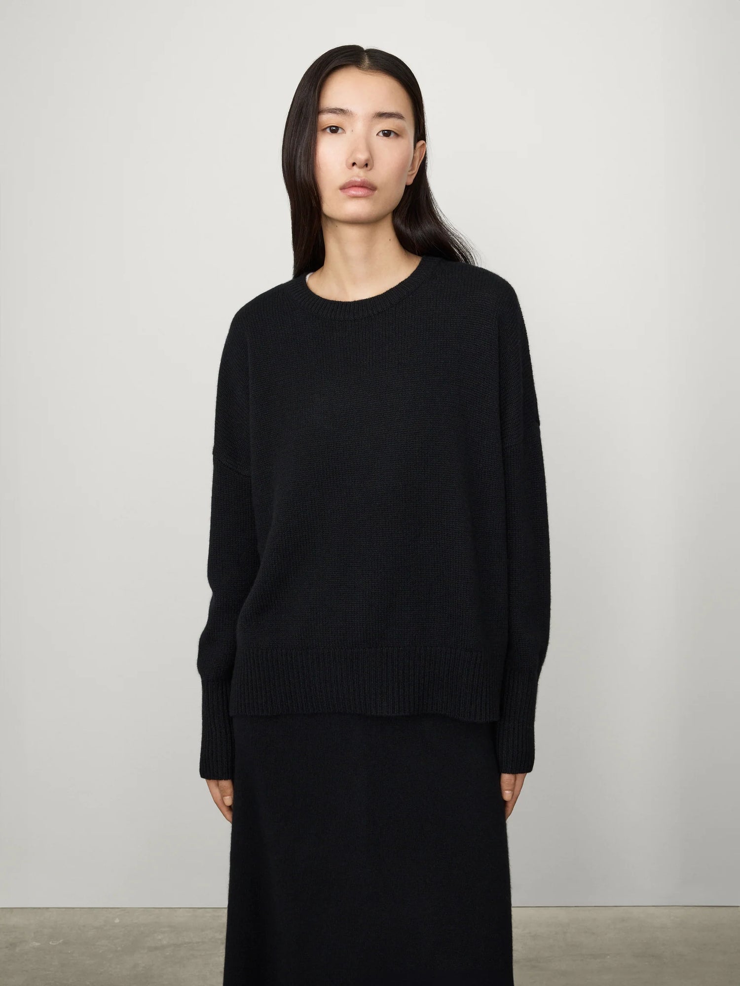 Mila Cashmere Sweater, Black