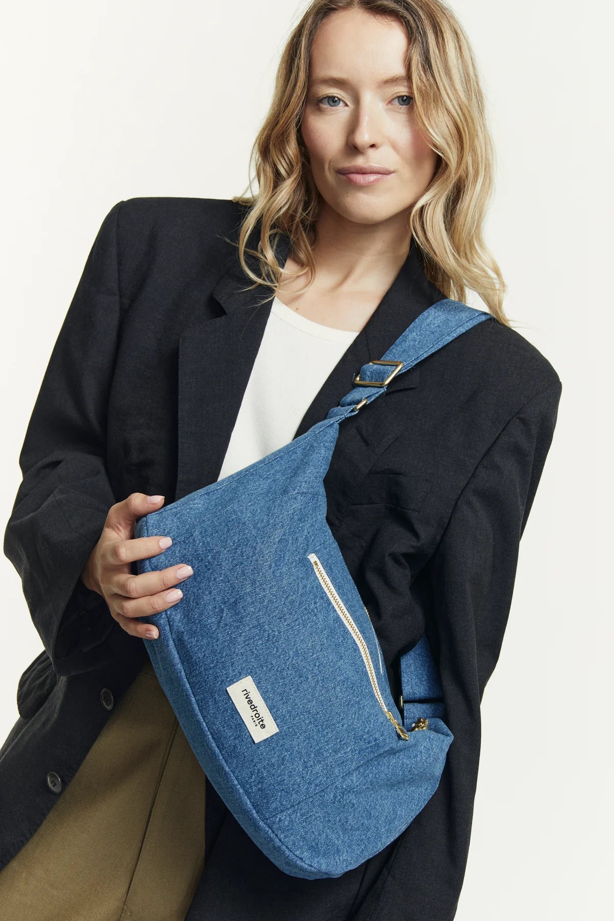 Mini Charlot bag, stone washed denim
