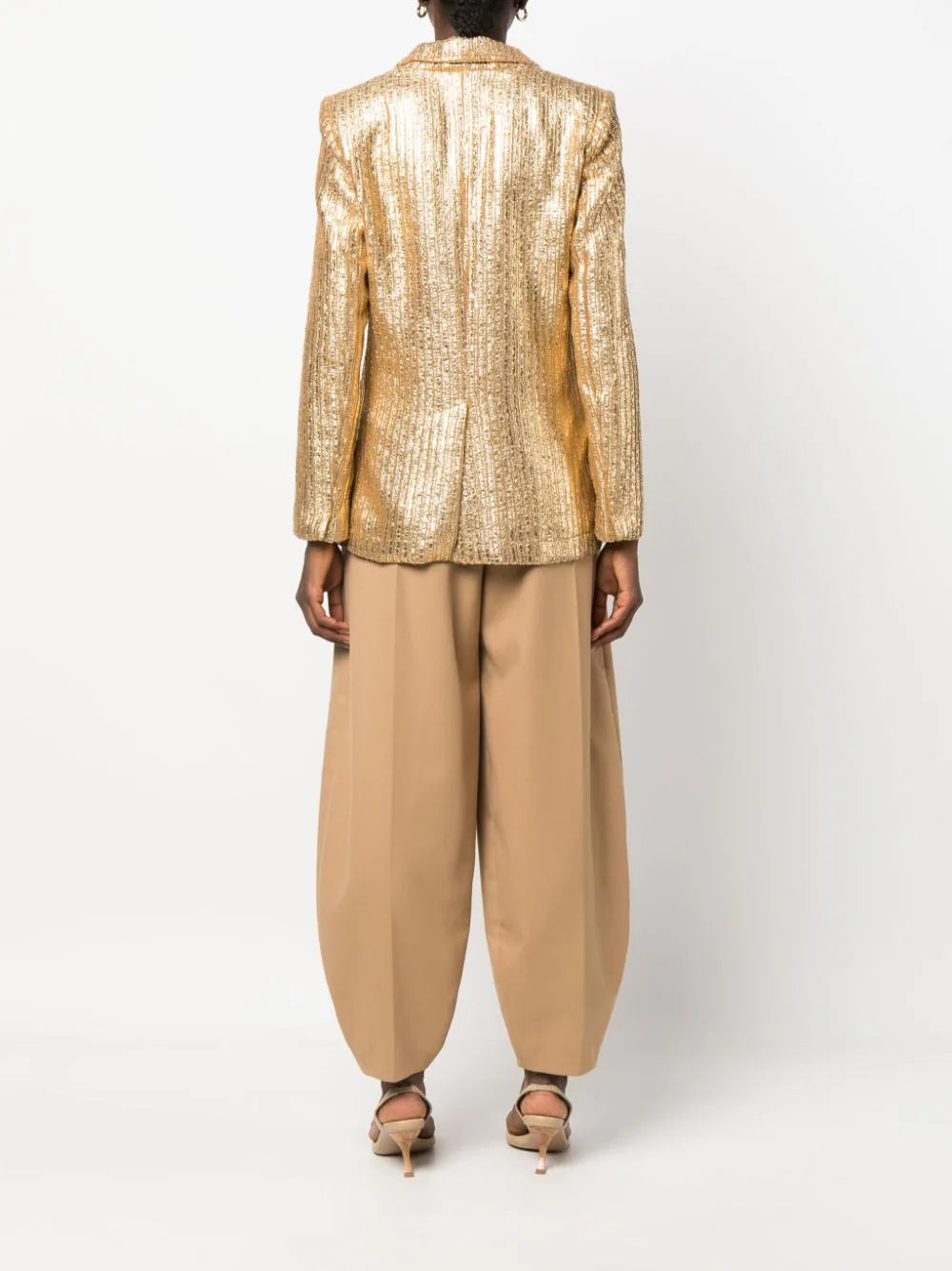 Laminated ribbed velvet jacket, gold