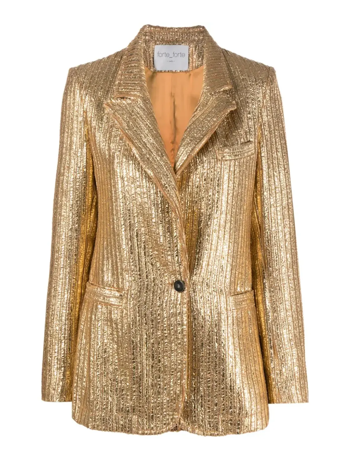 Laminated ribbed velvet jacket, gold