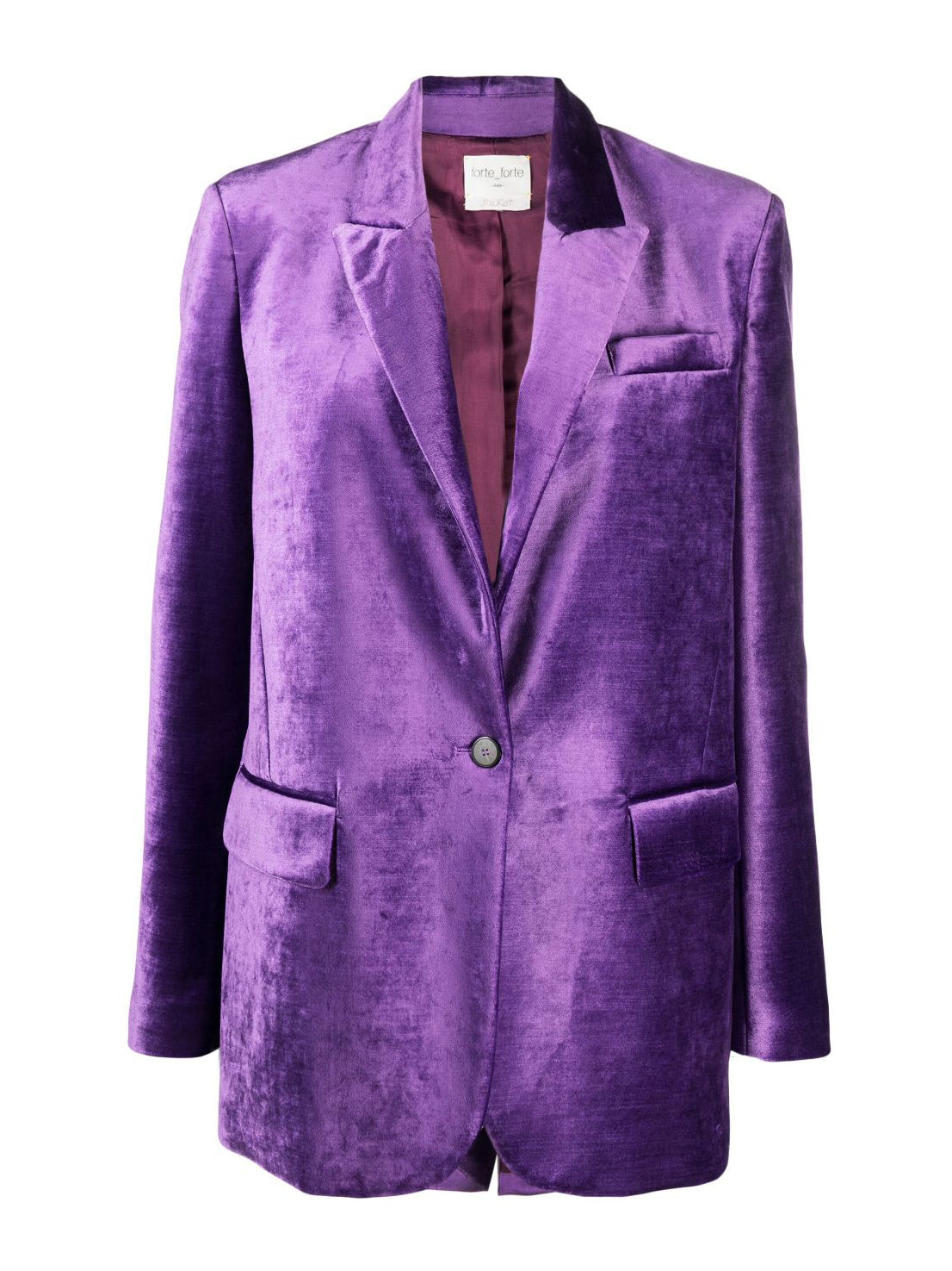 Cotton viscose velvet jacket, violet