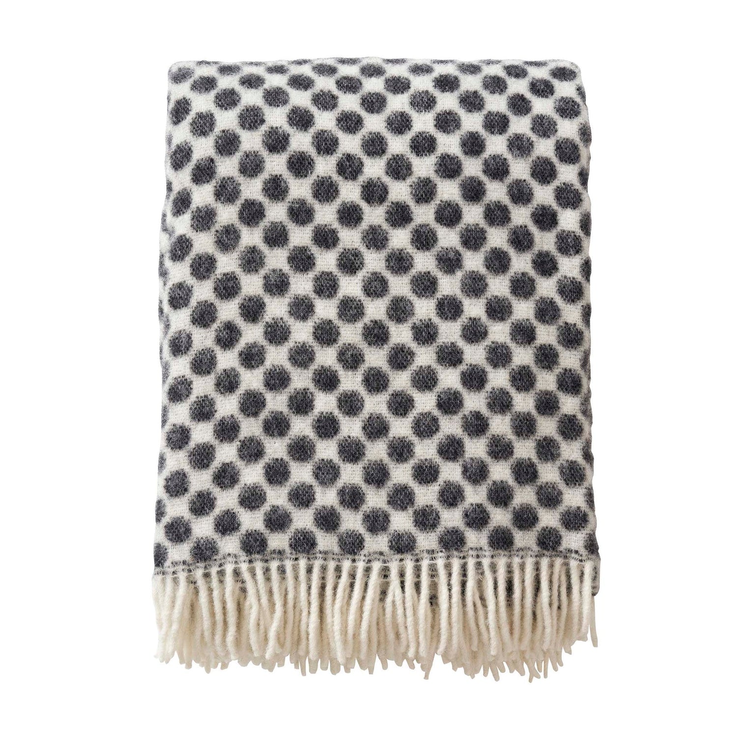 Klippan Yllefabrik Gotland Dot wool throw in black