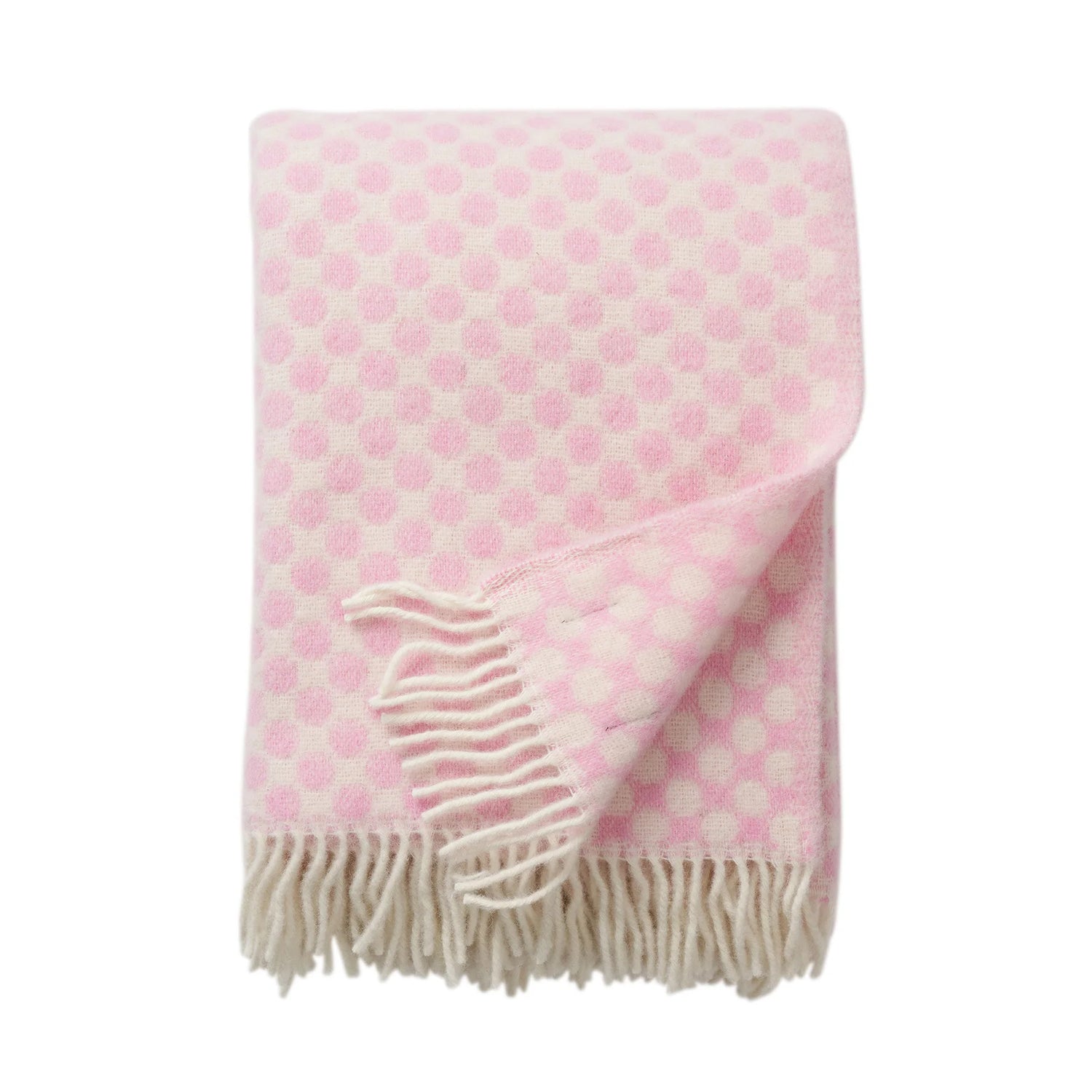 Klippan Yllefabrik Gotland Dot wool throw in pink