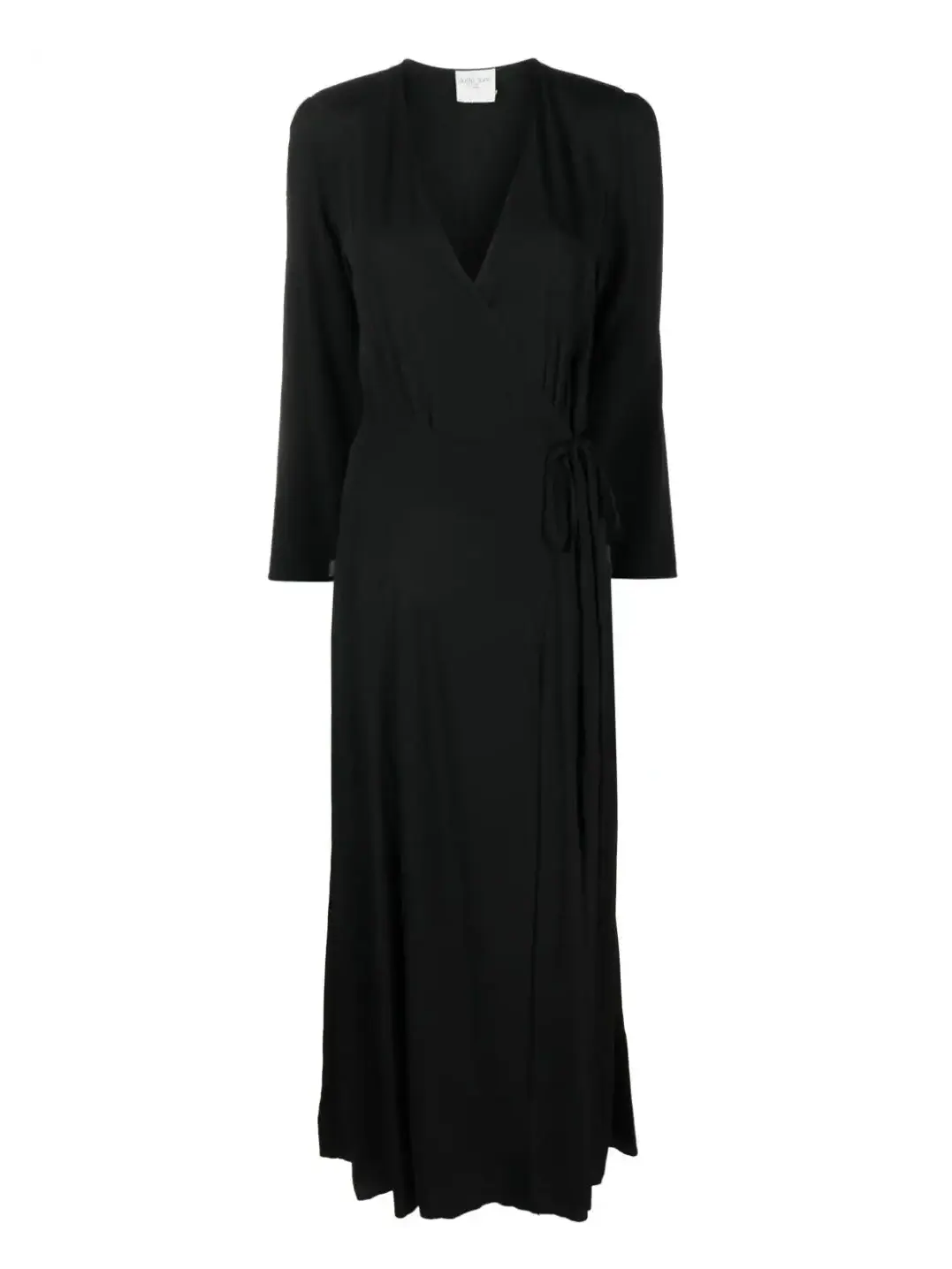 Marocain crepe crossover dress, black