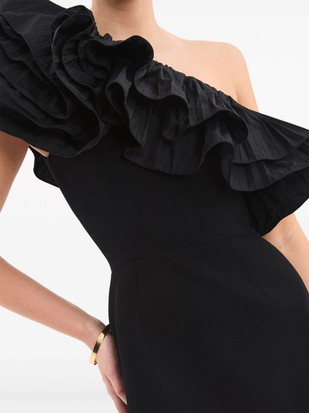 EVA one shoulder MINI dress, black
