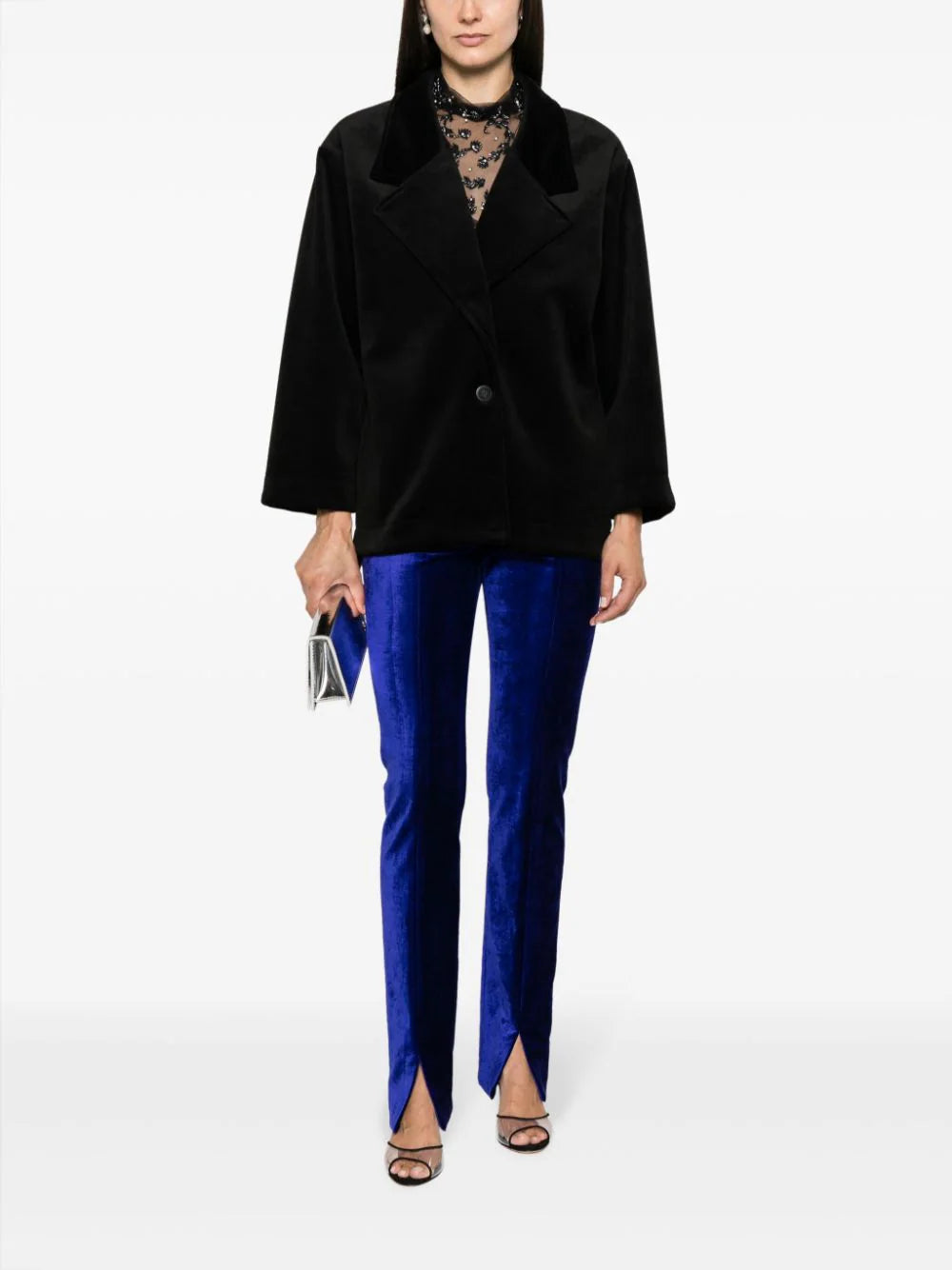 Double chenille blouson, black
