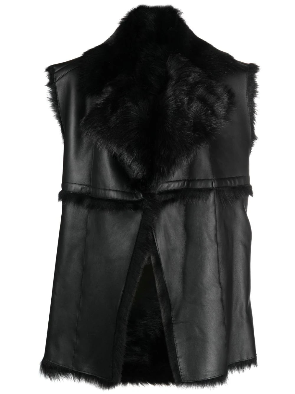 YEMI fur vest, black