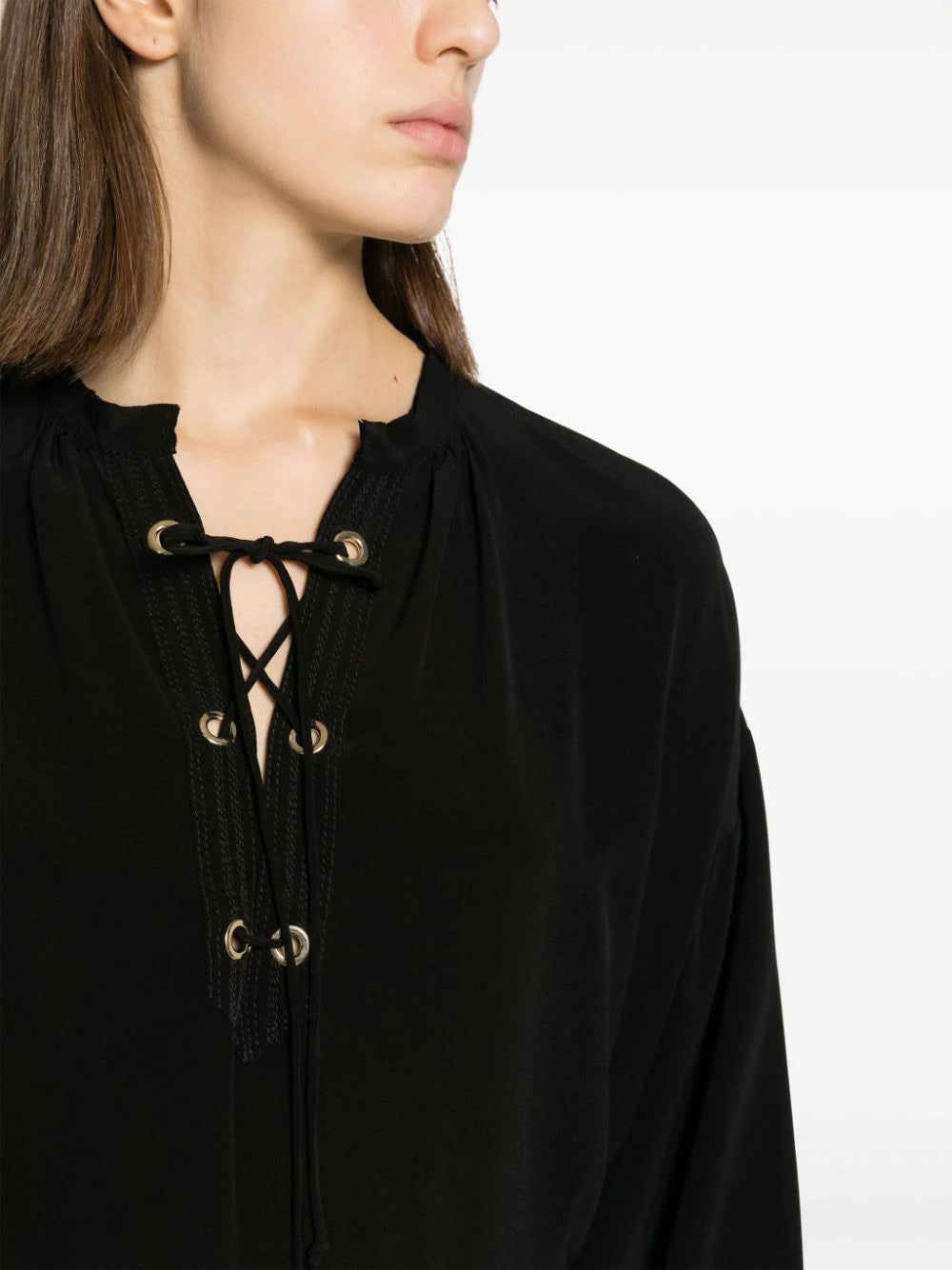 SOPHISTICATED VOLUMES blouse, pure black