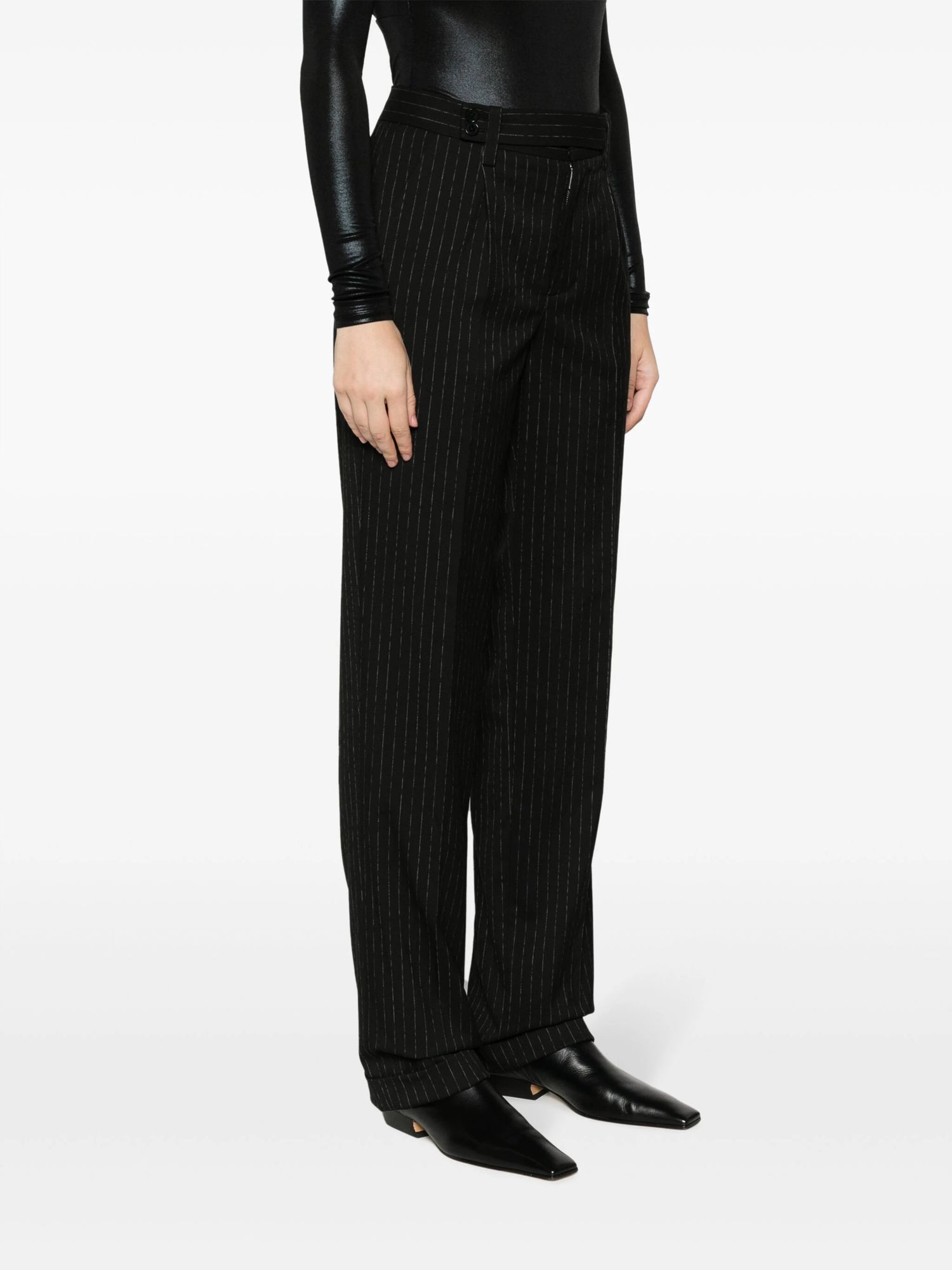 PURA TAILLEUR PINSTRIPE trousers, black