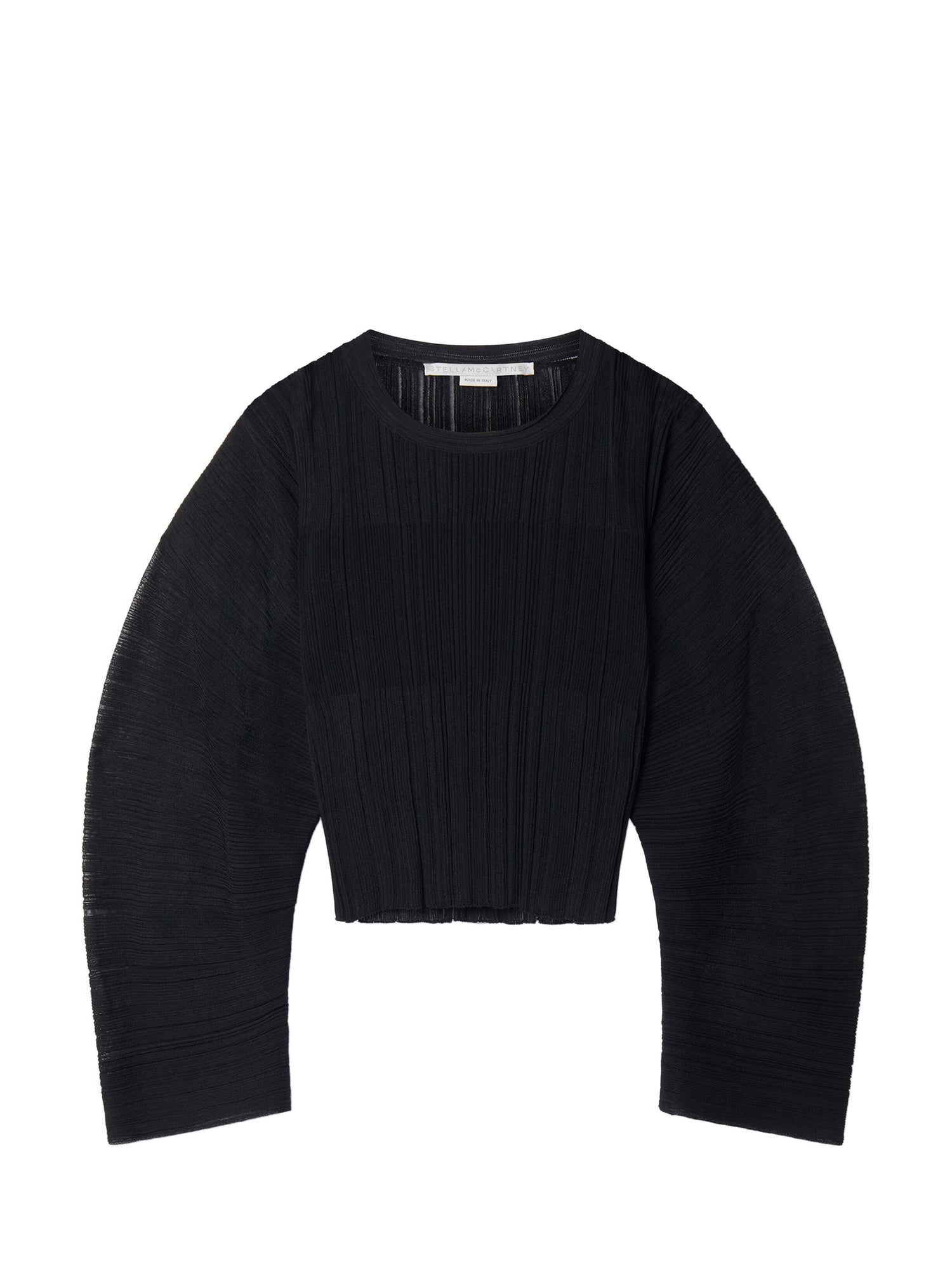 Lightweight Plisse Knit Jumper, black